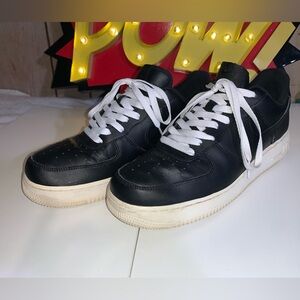 Nike Air Force 1 Black/White Men's Size 10.5 Black - Used Good Condition No Box
